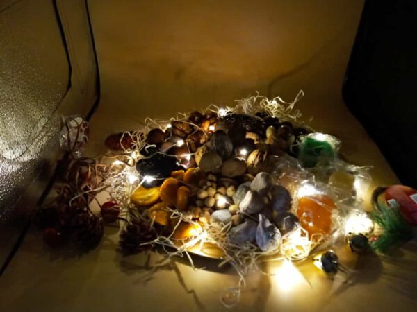 Plato navideño con luces de led